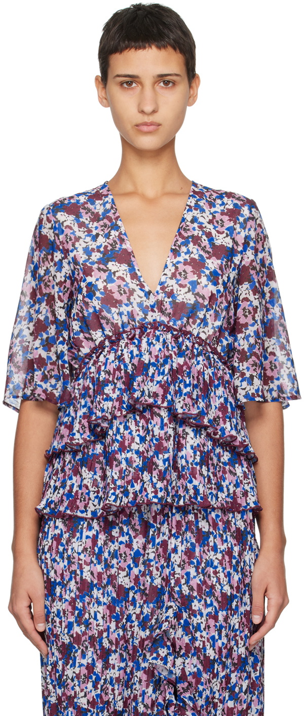 GANNI Multicolor Pleated Blouse GANNI
