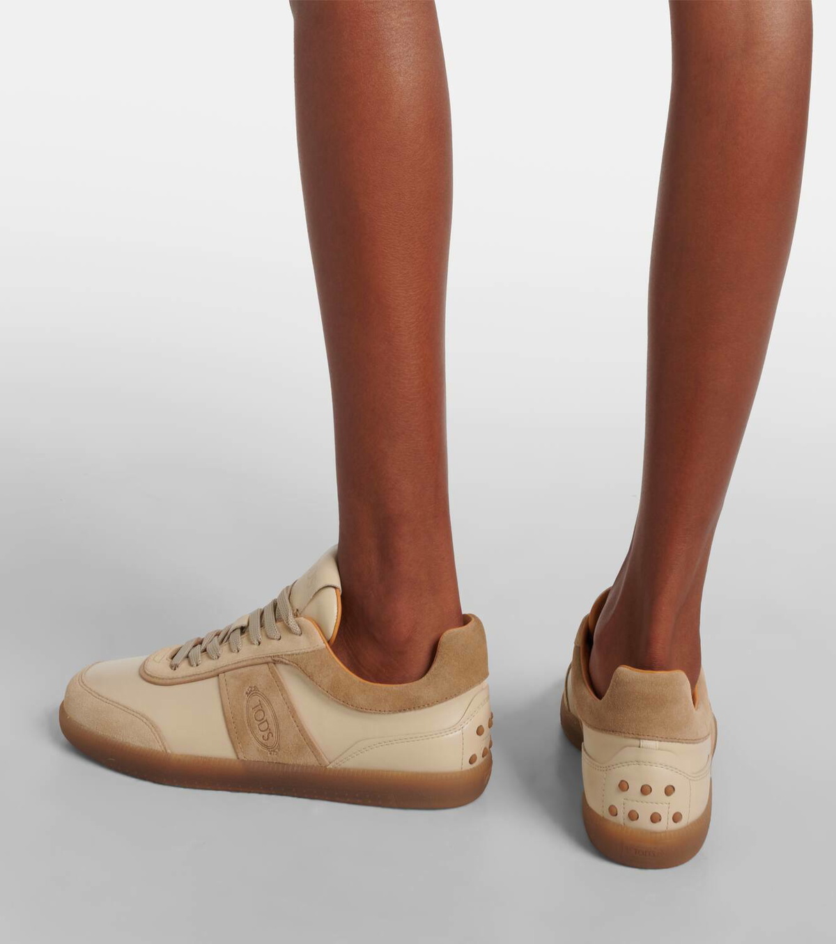 Tod's Tabs suede-trimmed leather sneakers Tod's