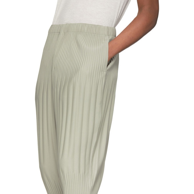 Grey Tapered technical-pleated trousers