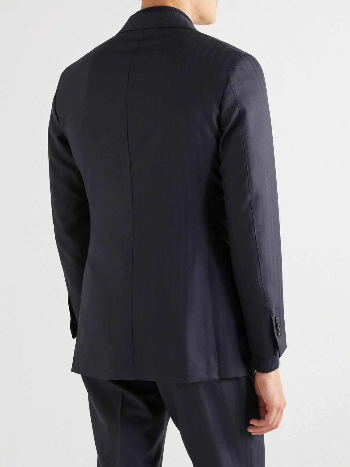 Saman Amel - Herringbone Wool Suit Jacket - Blue Saman Amel