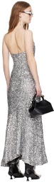 GANNI Silver 3D Maxi Dress