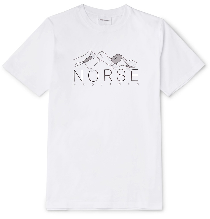 Photo: Norse Projects - Niels Logo-Print Cotton-Jersey T-Shirt - White