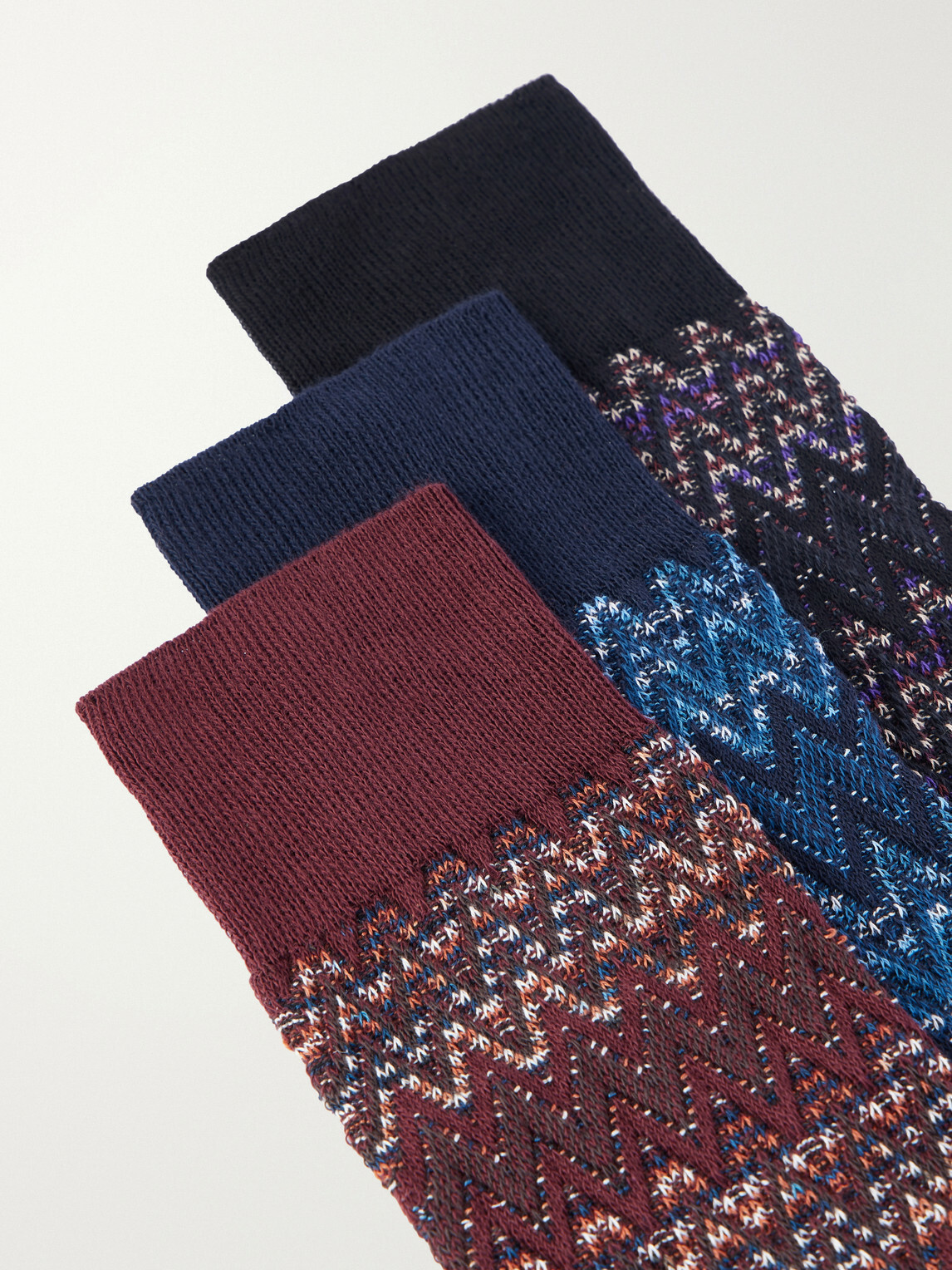 Missoni - Set of Three Crochet-Knit Cotton-Blend Socks - Multi