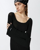 Pinko Knit Mini Dress With Crew Neck Limo Black