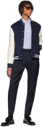 Alexander McQueen Navy Wool Varsity Jacket