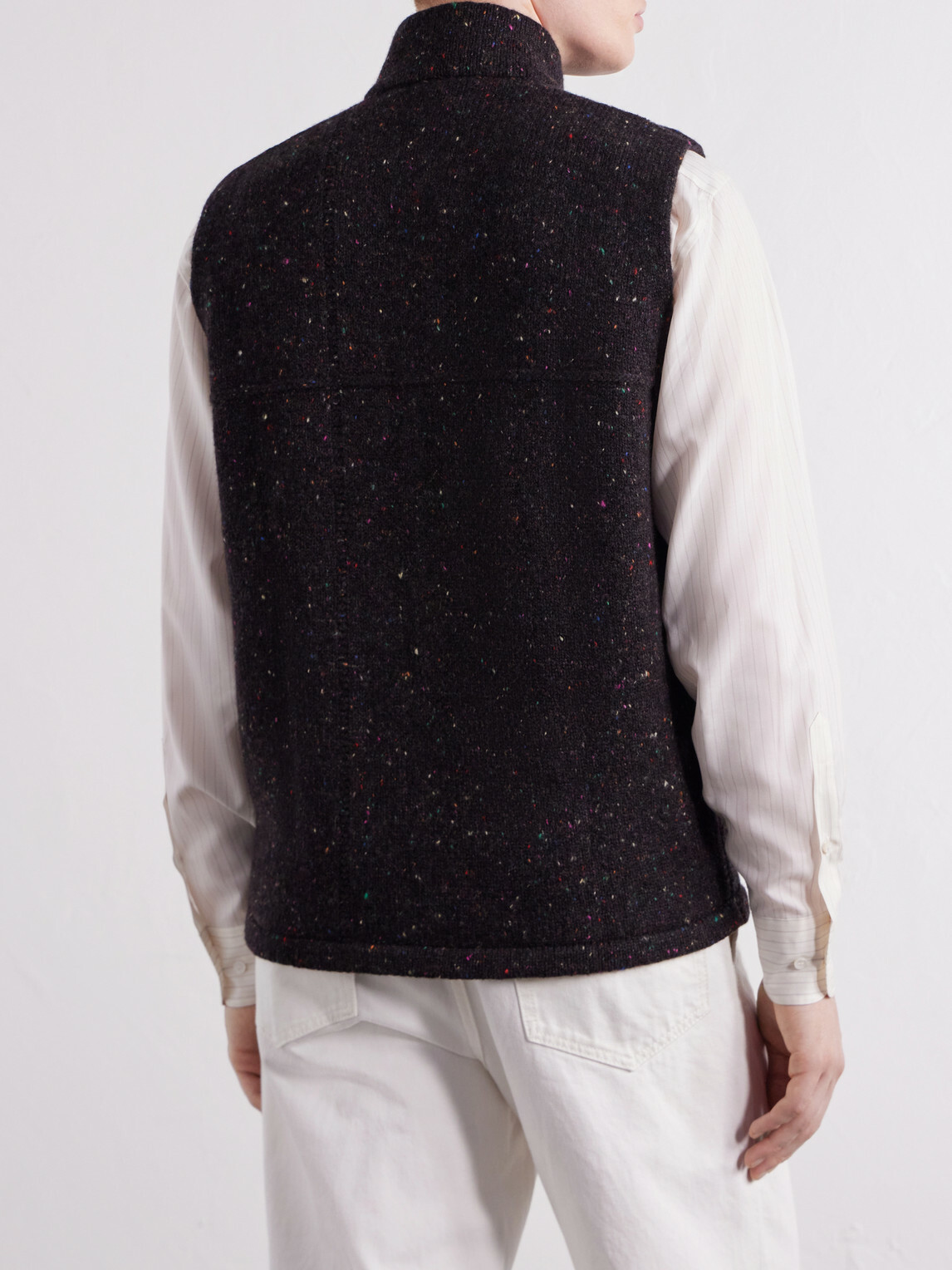 Inis Meáin - Lifeline Wool and Cashmere-Blend Gilet - Brown
