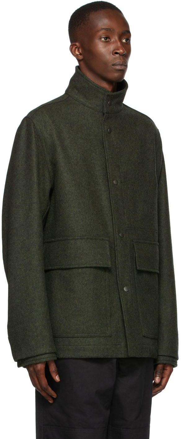 Green, Boiled Wool Jacket