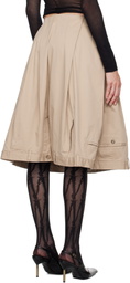 HODAKOVA Beige Upside Down Chinos Wide Midi Skirt