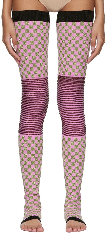 Photo: ANDREJ GRONAU SSENSE Exclusive Pink & Green Checkered Socks