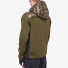 Moncler Grenoble Men's Down Front Hooded Knit Jacket in Green