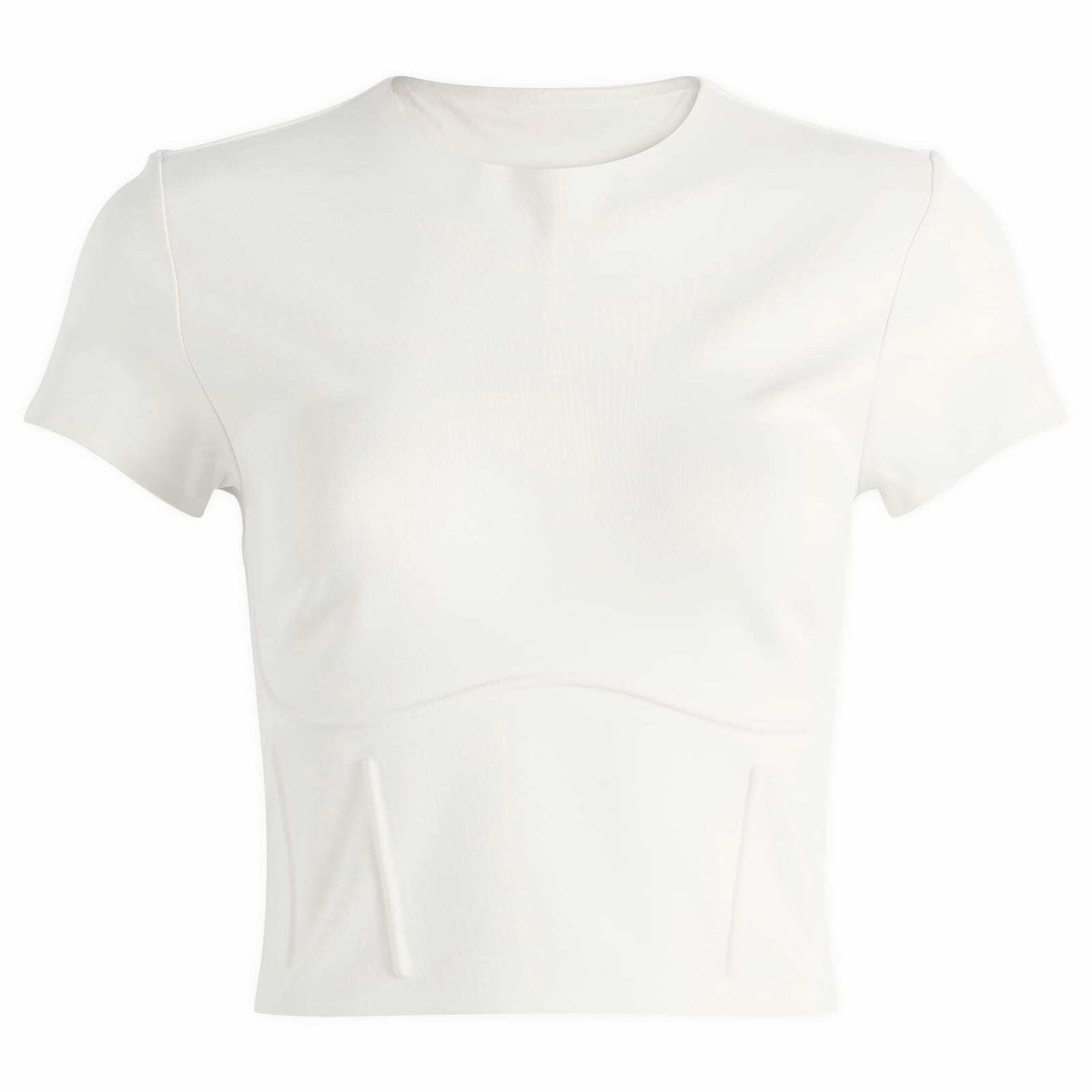 Nike Women's x SKIMS Matte Corset Short Sleeve Crop Top in Ivory