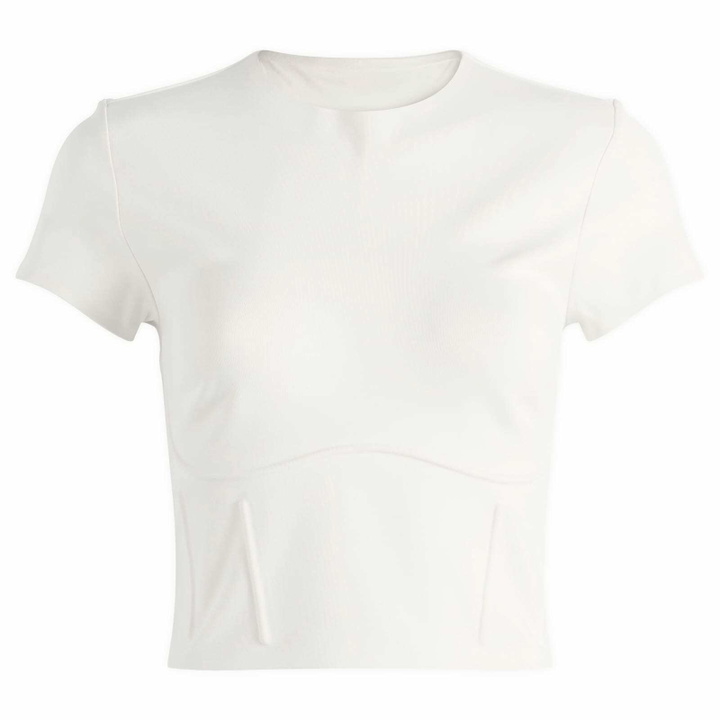 Photo: Nike Women's x SKIMS Matte Corset Short Sleeve Crop Top in Ivory