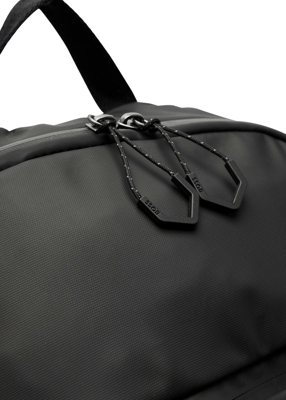 Boss Stenson Logo Coated Faux Leather Backpack - Black - One Size