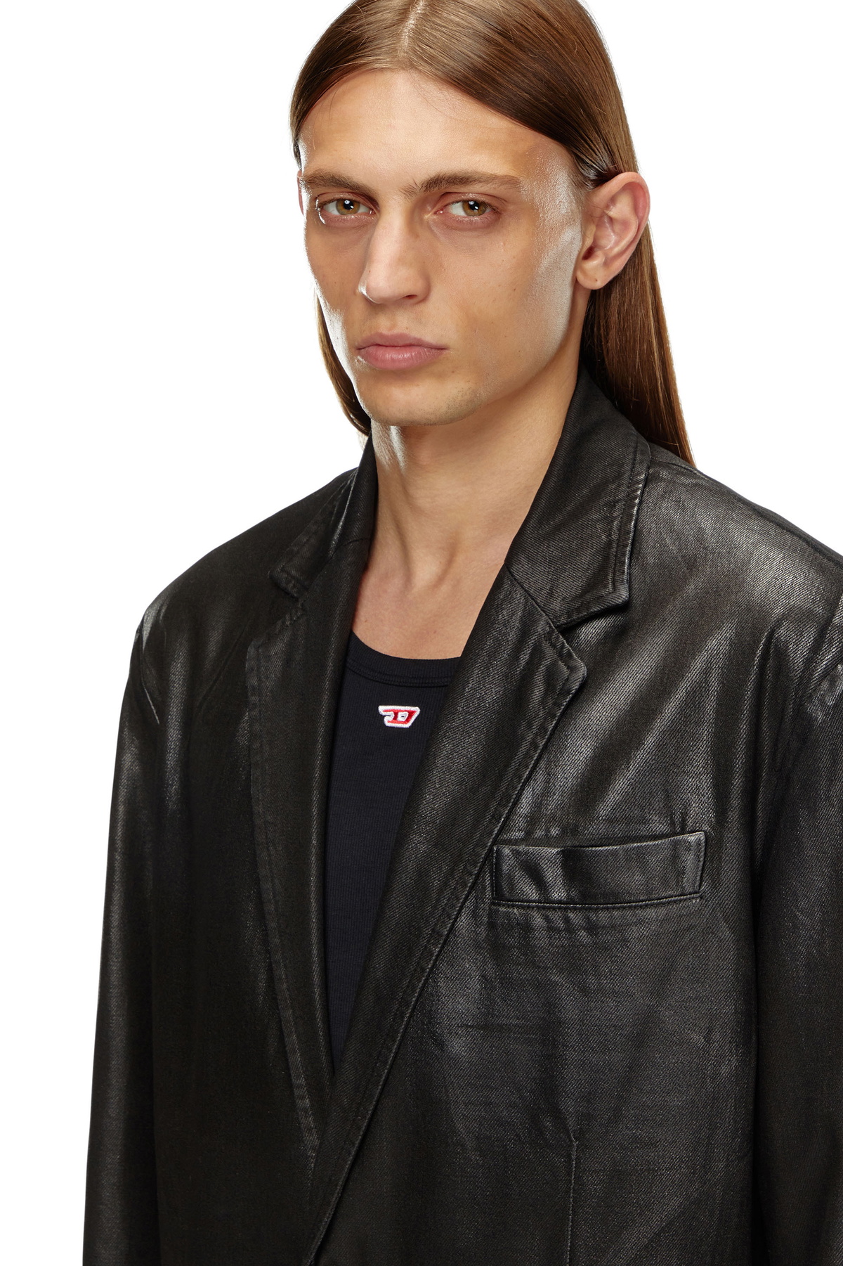 Diesel Blazer in coated tailoring denim - Denim Jackets - Unisex 