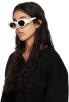 Prada Eyewear White Retro Oval Sunglasses