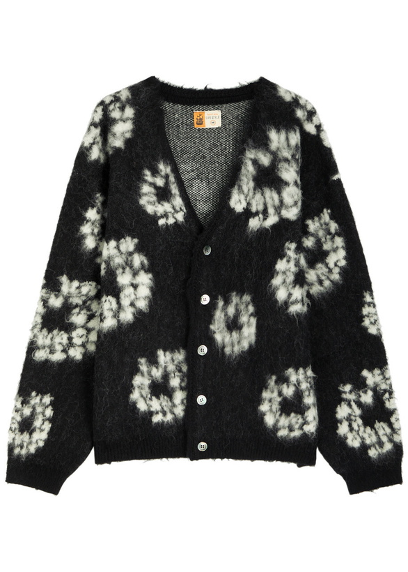 Photo: Saint Mxxxxxx X Denim Tears Wool-blend Cardigan Black