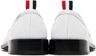 Thom Browne White Spazzolato Pleated Varsity Loafers