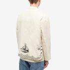 Bode Men's Sailing Overshirt in Tan/Black