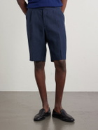 De Petrillo - Straight-Leg Linen Shorts - Blue