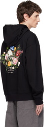 WOOYOUNGMI Black Flower Back Logo Hoodie