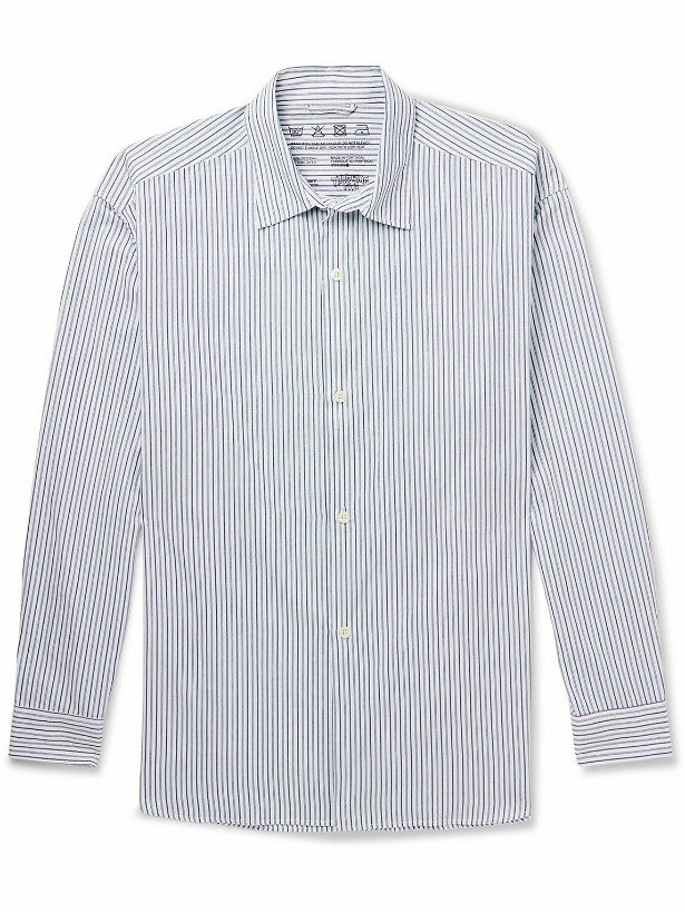 Photo: mfpen - Throwing Fits Striped Cotton Shirt - Blue