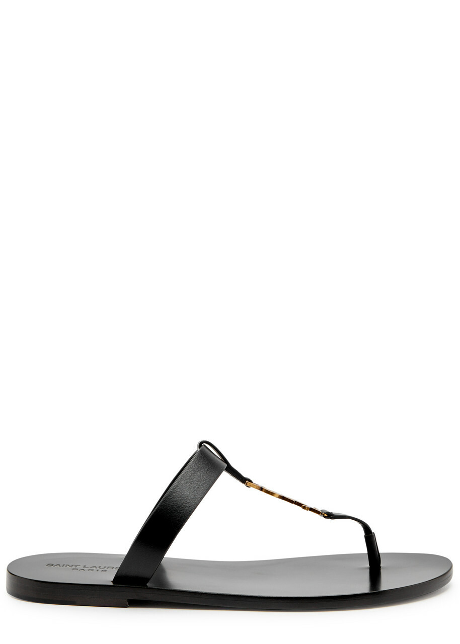 SAINT LAURENT - Nu Pieds Leather Sandals - Black Saint Laurent