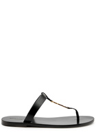 Saint Laurent Pepe 05 Leather Flip Flops Black