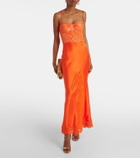 Rebecca Vallance Adira lace-trimmed silk satin corset dress