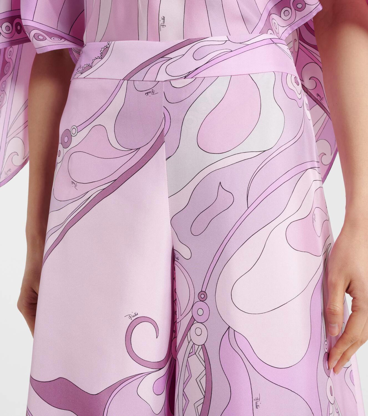 Pucci Vivara silk twill wide-leg pants