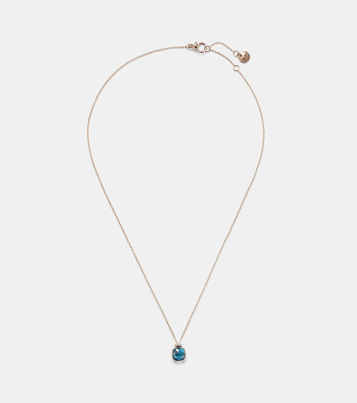 Pomellato Nudo Mini 18kt rose gold pendant necklace with topaz and diamonds