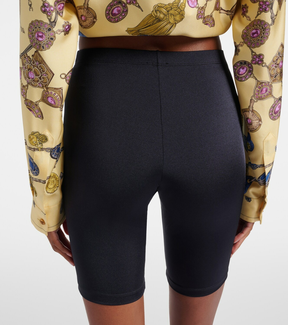 Versace Logo embroidered biker shorts