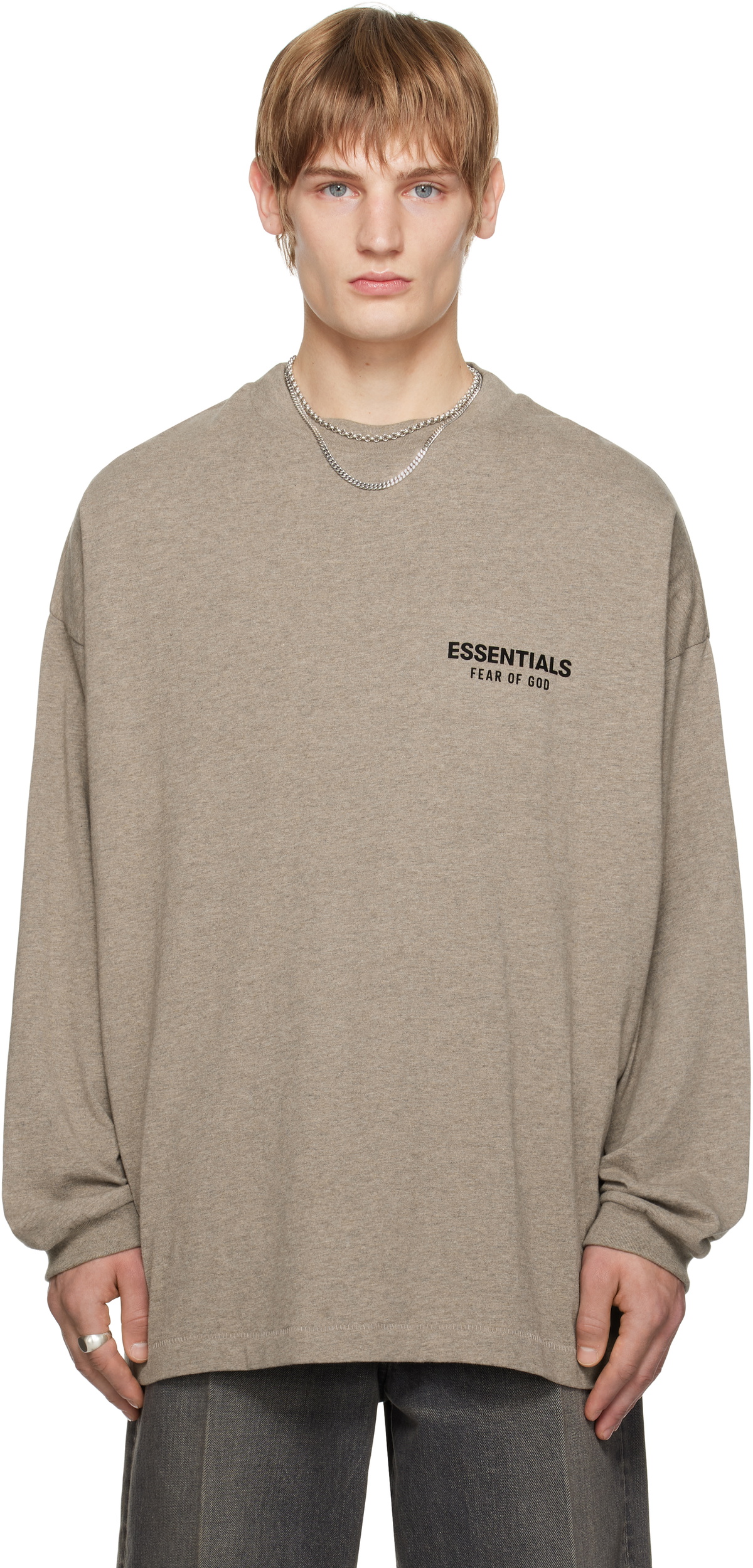 FEAR OF GOD ESSENTIALS ロンT Classic LongSleeve Tee グレー FEAR OF GOD ESSENTIALS long-sleeved T-shirt | Grey | FARFETCH