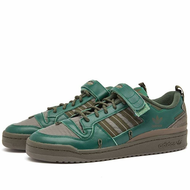 Photo: Adidas Men's Forum 84 Camp Low Sneakers in Trace Green/Night Cargo/Brown