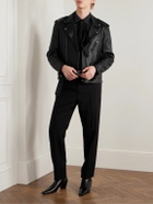 SAINT LAURENT - Belted Leather Biker Jacket - Black