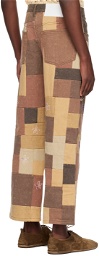 Glass Cypress Brown Patchwork Jeans