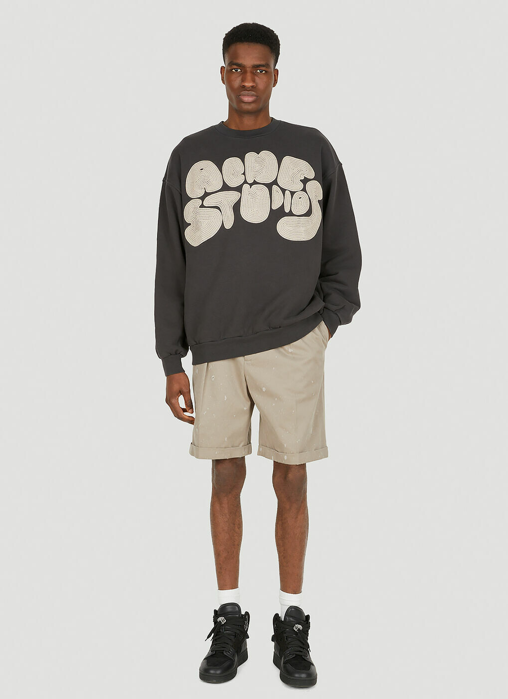 Acne studios embroidered logo on sale sweatshirt