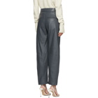 Toteme Grey Leather Novara Trousers