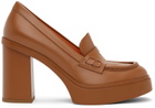 Santoni Tan High-Heel Pumps