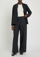 Eileen Fisher Wide-leg Wool Trousers Charcoal