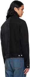 MM6 Maison Margiela Black Printed Denim Jacket