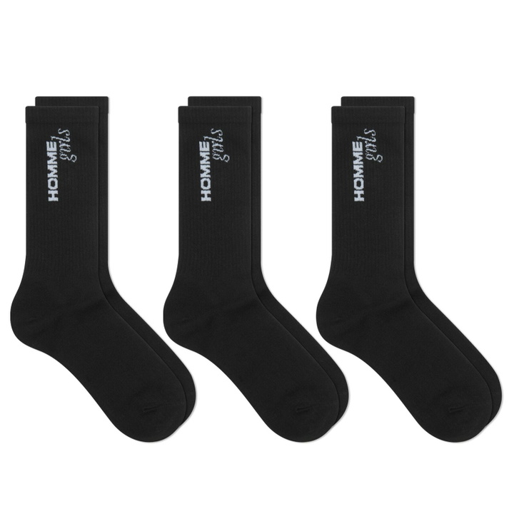 Photo: Hommegirls Women's HG Socks - Pack of 3 in Black 