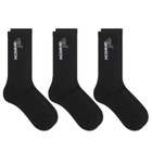 Hommegirls Women's HG Socks - Pack of 3 in Black 