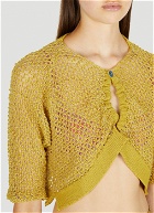Open Knit Cardigan in Yellow