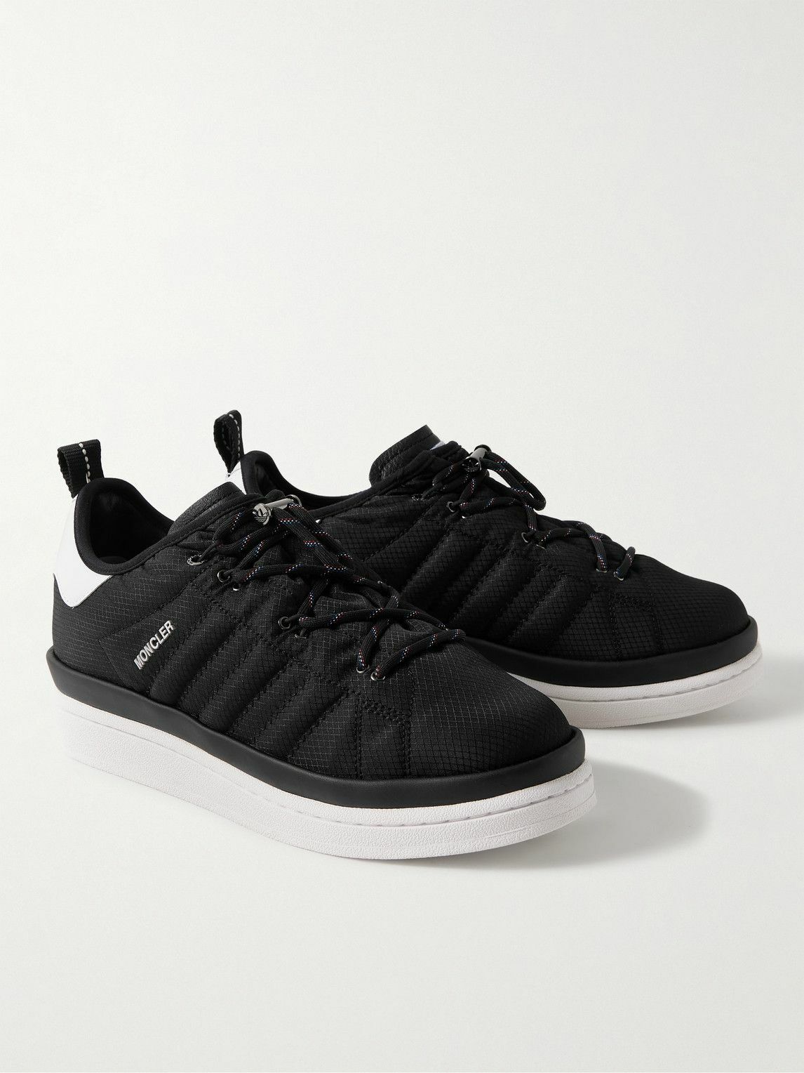 Moncler Genius - adidas Originals Campus Leather-Trimmed Quilted GORE-TEX™ Sneakers - Black