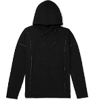 Isabel Benenato - Embroidered Loopback Jersey Hoodie - Black