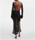 Aya Muse Sequined open-back maxi dress