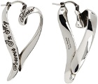 Acne Studios Silver Heart Hoop Earrings