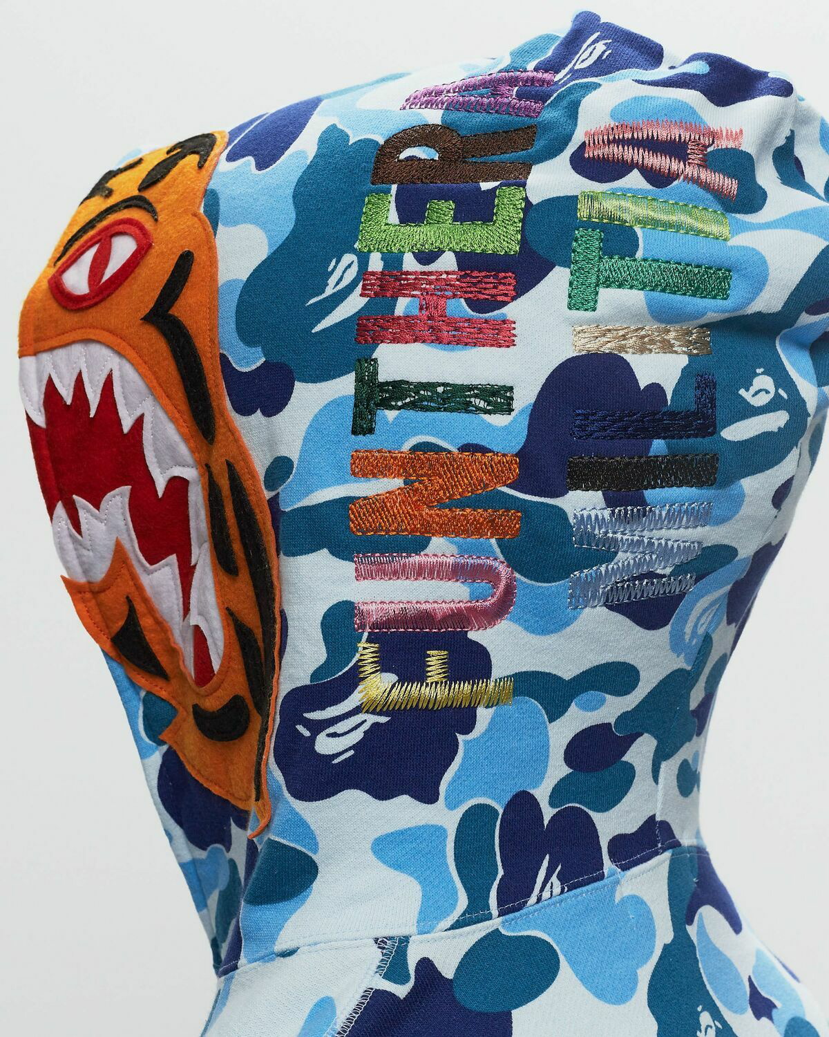 A Bathing Ape Abc Camo Tiger Full Zip Hoodie Blue Hoodies