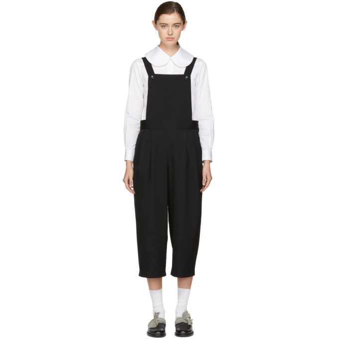 Photo: Comme des Garcons Comme des Garcons Black Wool Wide-Leg Overalls