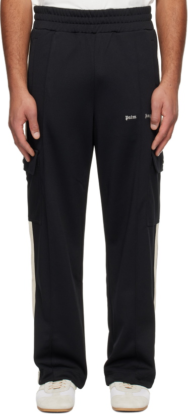 Photo: Palm Angels Black Classic Logo Cargo Track Pants